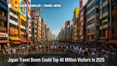 Throngs of visitors cross Dotonbori Bridge in Osaka during the 2025 Japan travel boom, reflecting soaring tourist numbers and vibrant city energy.