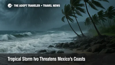 Tropical Storm Ivo forms off Acapulco, bringing heavy rain, flash-flood risk, and dangerous surf to Guerrero and Oaxaca. Travelers should monitor advisories.