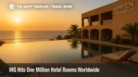 A new Kimpton resort pool at sunset illustrates IHG's leap to one million hotel rooms worldwide.