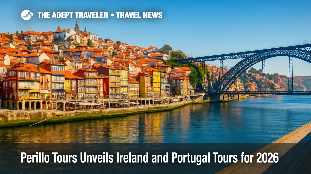 ibrant coastal view of Porto's Ribeira and the Dom Luís I Bridge in bright late morning light along the Douro River.