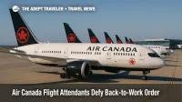 Air Canada jets sit idle at a major Canadian hub during a strike as flight attendants defy a back-to-work order, extending the shutdown.