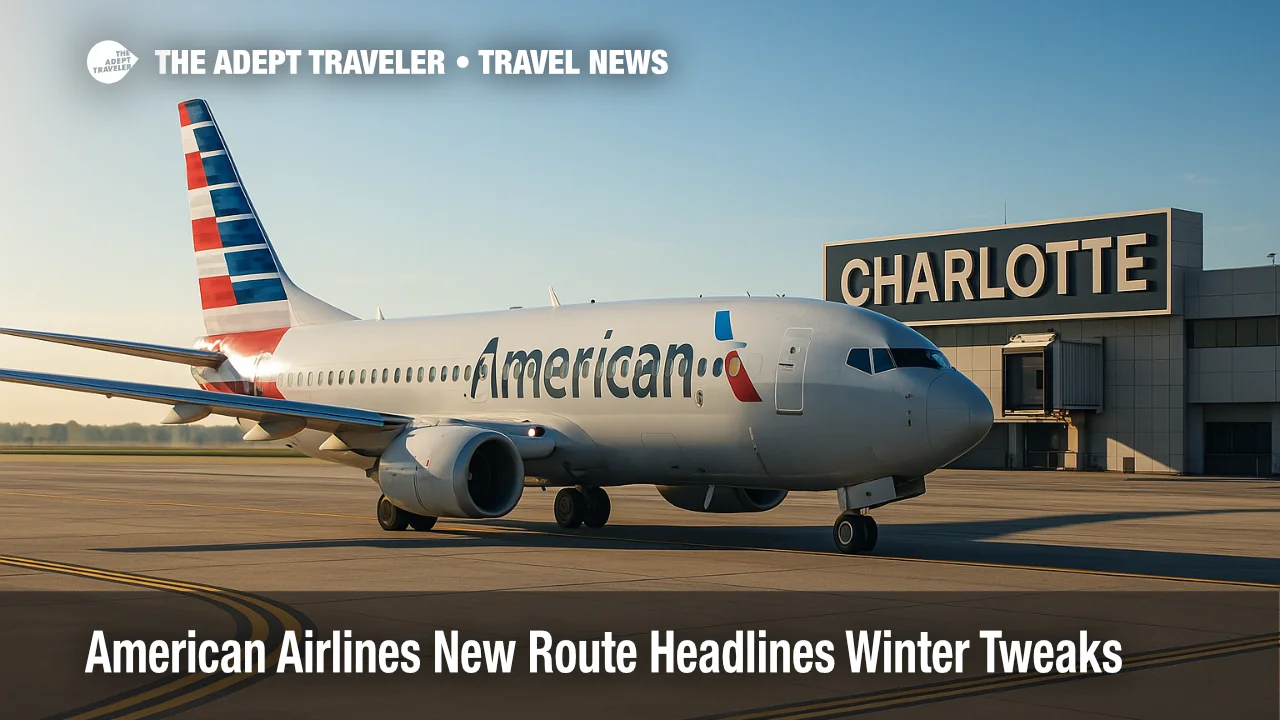 American Airlines Boeing 737-800 on the ramp at CLT, illustrating a new nonstop service and winter schedule expansion to Palm Springs.