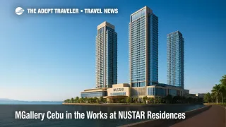 A waterfront view of NUSTAR's towers in Cebu City that could host an MGallery Cebu branded residence within the integrated resort's growing complex.
