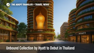 A lantern-inspired plaza at Hatai in Bangkok, previewing Narai Hotel Bangkok under the Unbound Collection by Hyatt brand.