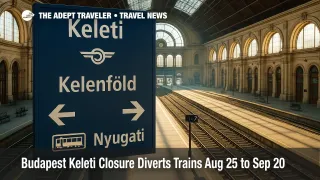 Budapest Keleti closure shifts many Hungary rail services to Kelenföld and Nyugati, with clear wayfinding signs guiding travelers through new transfers.