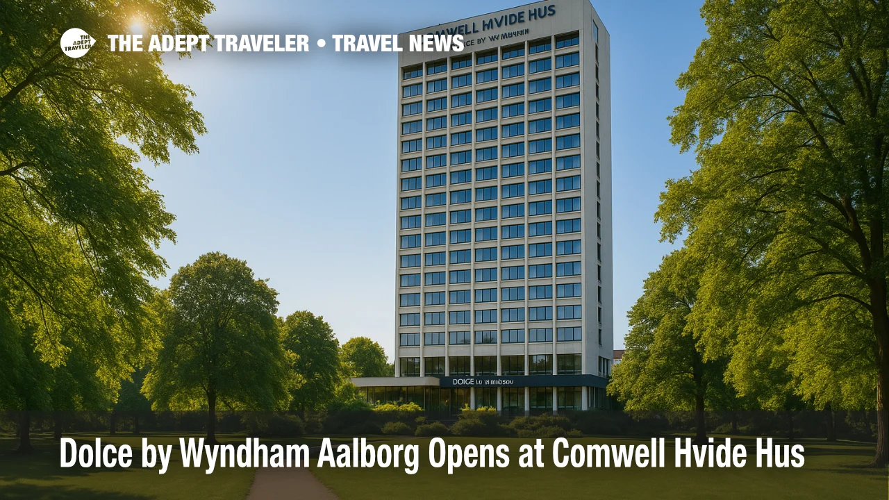 Aalborg's Comwell Hvide Hus, now Dolce by Wyndham Aalborg, rises over Kildeparken with Danish design details and a refreshed, meetings-ready profile.