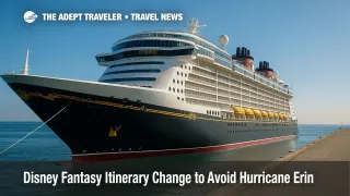 Disney Fantasy shifts from Bilbao to Zeebrugge to avoid Hurricane Erin, illustrating a proactive Disney Fantasy itinerary change during Europe sailings.
