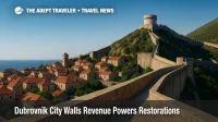 An elevated view of Dubrovnik City Walls and the Walls of Ston highlighting restoration funded by tourism revenue and the Dubrovnik Pass.
