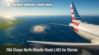 FAA closes North Atlantic Route L453 as storms build over the western Atlantic, prompting oceanic reroutes and longer flight times for Caribbean service.