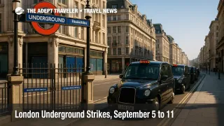 Closed Oxford Circus Tube gates with a queue of black cabs during London Underground strikes, travelers shifting to buses and the Elizabeth line.