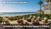 Oceanfront firepits at a Destination by Hyatt resort, illustrating the Roots to Reunion program's multigenerational, destination-led experiences.