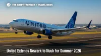 United Boeing 737 MAX 8 departs Newark on the Newark to Nuuk nonstop, highlighting United's extended summer 2026 Greenland service.