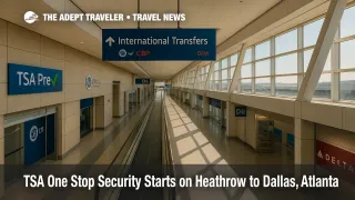 Wide view of DFW connection concourse showing streamlined transfers that illustrate TSA's one stop security pilot for faster international connections.
