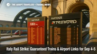 Italo and Trenord have posted guaranteed trains for Italy's September 4-5 rail strike. See protected windows, airport links for FCO and MXP, and refund options.