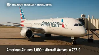 American Airlines Boeing 787-9 at a DFW gate showcasing the new Flagship Suite cabin after the carrier's 1,000th aircraft delivery.