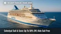Celestyal Journey underway on a sunny morning, highlighting Sail & Save value for families on Arabian Gulf cruises and Greek itineraries.