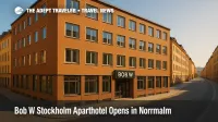 A restored 1965 building in Norrmalm houses the new Bob W Stockholm aparthotel, blending Scandinavian design with a digital front desk.