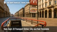 Milan metro entrance with ATM signage during a public transport strike, illustrating the Italy transport strike timetable and traveler planning windows.