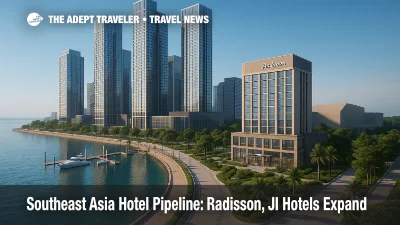 A bright Bay of Lights waterfront scene with Gateway District towers, illustrating mid-scale hotel growth and the Southeast Asia hotel pipeline.