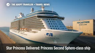 Star Princess, the Sphere-class cruise ship for Princess Cruises, alongside at Monfalcone after delivery, ready for Mediterranean cruises.