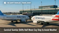 United and American aircraft at O'Hare gates on a clear day, illustrating the O'Hare gate reallocation and changing gate access.
