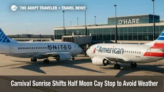 United and American aircraft at O'Hare gates on a clear day, illustrating the O'Hare gate reallocation and changing gate access.