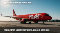 A grounded PLAY Airlines jet at Keflavík Airport, highlighting airline shutdown impacts, rescue fares, and EU passenger rights for stranded travelers.