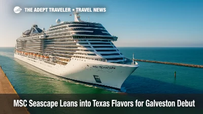 MSC Seascape departs Galveston under clear skies as MSC launches Texas-inspired dining and tastings on seven-night Western Caribbean cruises.