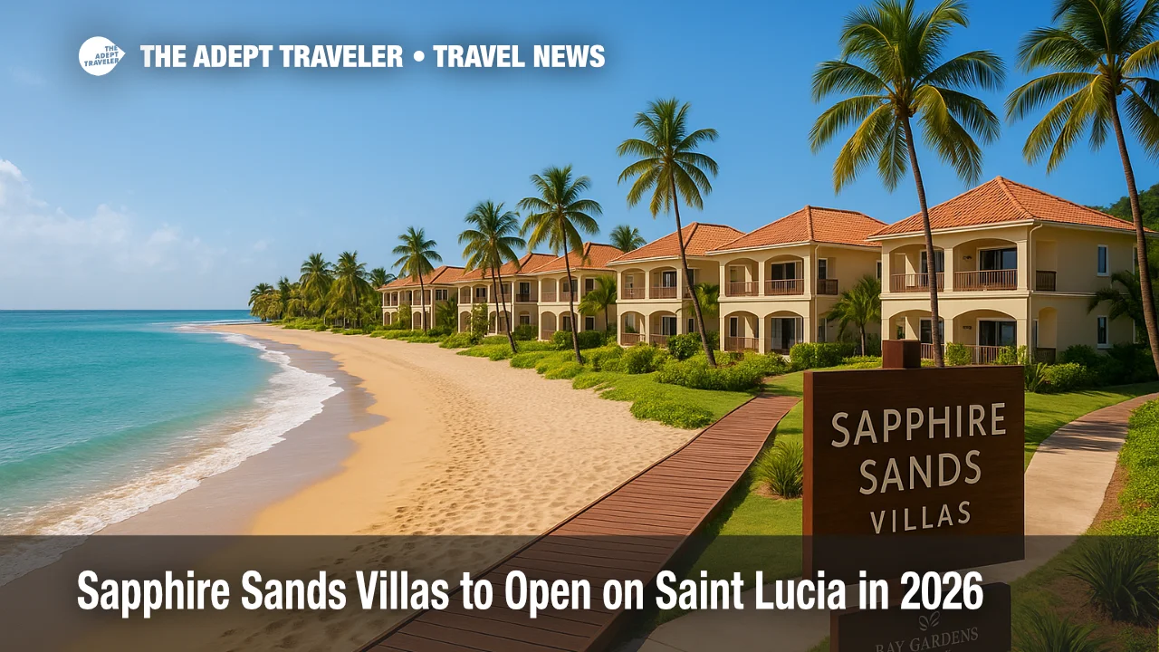 Beachfront view of Sapphire Sands Villas on Reduit Beach in Saint Lucia, highlighting a luxury villa retreat with oceanfront setting and family-friendly amenities.