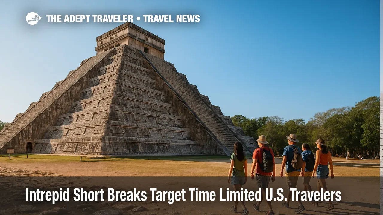 Small-group travelers explore Chichén Itzá on a four to six-day Intrepid Short Breaks itinerary designed for weekend travel.