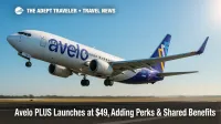 An Avelo Airlines jet lifts off under clear skies, illustrating the Avelo PLUS airline membership launch and its travel-savvy perks.