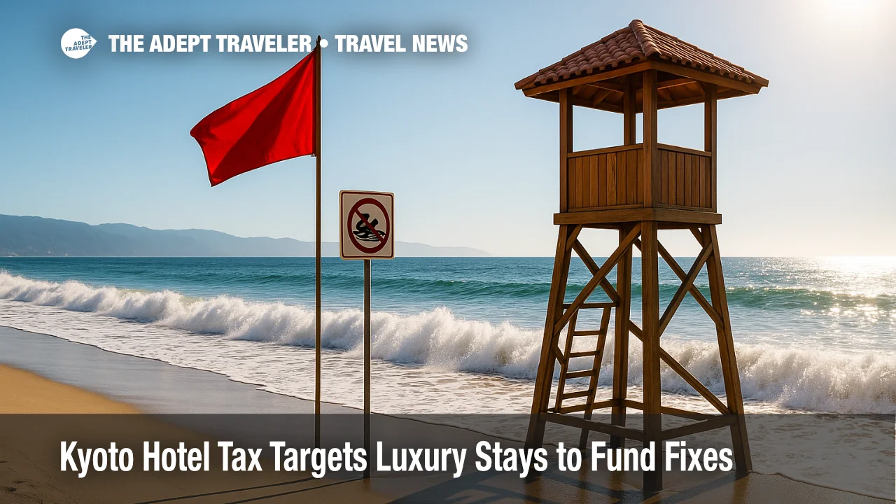 Red-flag beach scene near Puerto Vallarta as Hurricane Priscilla drives rough surf and rip currents along the Mexican Riviera.
