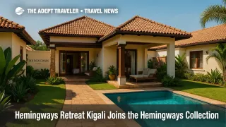 Pool-villa courtyard at Hemingways Retreat Kigali, a luxury boutique hotel blending sustainability, wellness, and Rwandan design in the capital.