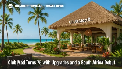 Open-air lounge at a Club Med beachfront resort with bohemian décor, showcasing Punta Cana renovations and the brand's 75th-anniversary expansion.