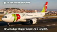 TAP Air Portugal A330neo on the ramp in Lisbon, highlighting the Portugal Stopover program with a city-break focus for transatlantic travelers.