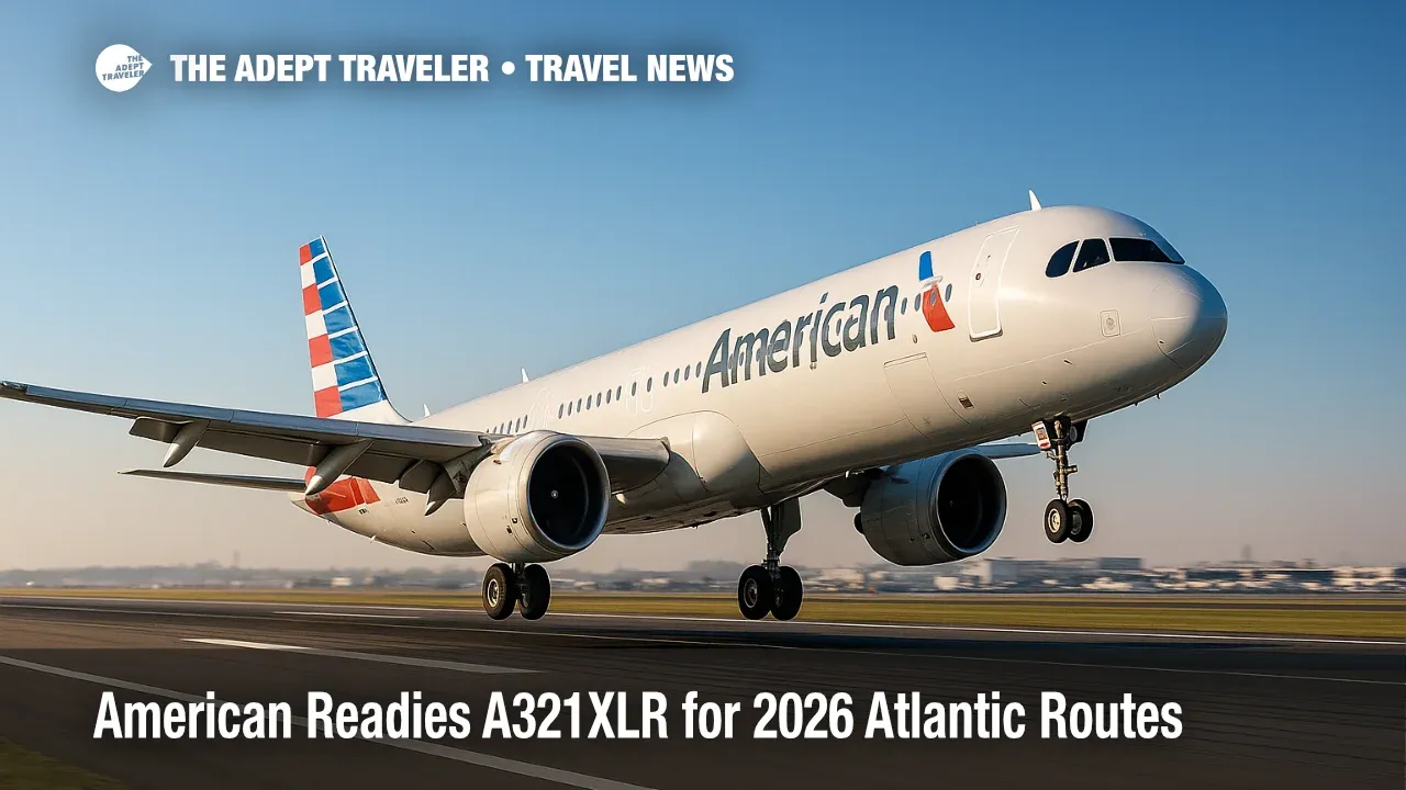 American Airlines Airbus A321XLR lifting off from JFK under clear skies, illustrating A321XLR transatlantic training and 2026 service plans.
