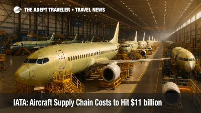 Wide view of a busy aircraft assembly line highlighting the aircraft supply chain, with narrow-body fuselages, engine stands, and parts staging.