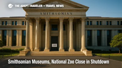 Visitors find locked doors and a closure notice at a Smithsonian museum, reflecting the Smithsonian museums closure during the federal government shutdown.