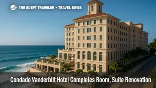 Condado Vanderbilt Hotel's oceanfront façade in San Juan, showcasing refreshed luxury accommodations and the new in suite wellness package.
