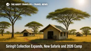 Luxury tents at Siringit Serengeti Camp under acacia trees, illustrating Siringit Collection upgrades and 2026 expansion.