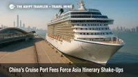 A modern cruise ship at Shanghai’s cruise terminal as China cruise port fees trigger Asia itinerary changes for travelers.