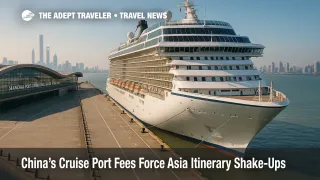 A modern cruise ship at Shanghai’s cruise terminal as China cruise port fees trigger Asia itinerary changes for travelers.