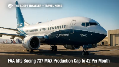 A Boeing 737 MAX sits on the Renton flight line as the FAA lifts the production cap to 42 per month, reflecting cautious confidence in safety and quality.