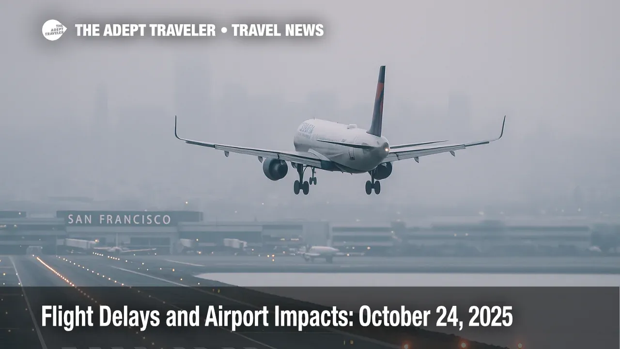 Morning low clouds at San Francisco reduce arrival rates, signaling Friday flight delays and airport impacts across U.S. hubs.