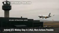 Keflavík control tower and terminal during active operations after Iceland ATC stoppage was lifted.