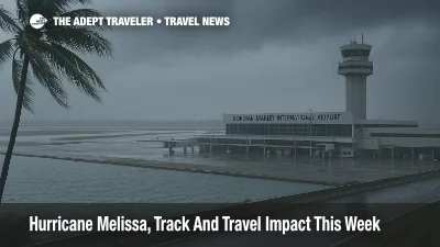 Storm bands over Kingston Harbour with Norman Manley International Airport closed as Hurricane Melissa disrupts Jamaica travel plans