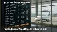 Departures board at San Francisco International Airport shows