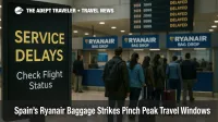 Ryanair bag-drop at Madrid-Barajas with 
