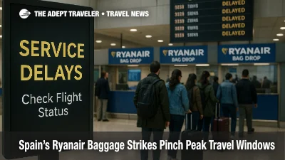 Ryanair bag-drop at Madrid-Barajas with
