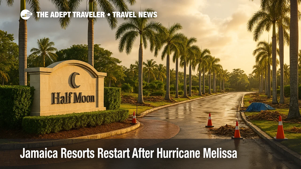 Half Moon resort entrance in Montego Bay with cleared drive and 
